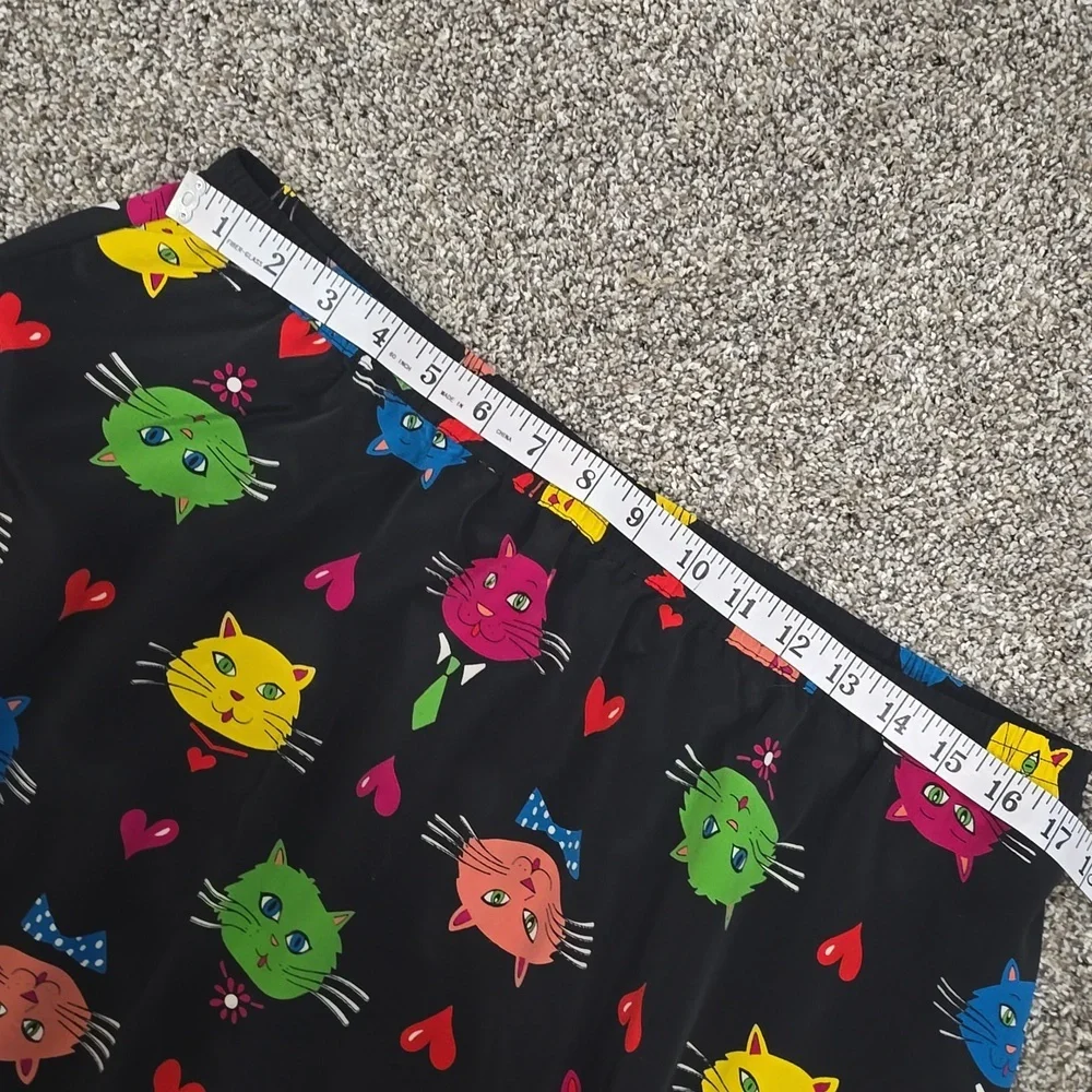 Vintage Bob Mackie Wearable Art Funky Cats Maxi Skirt Sz XL